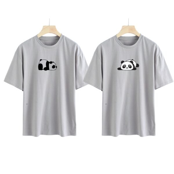 Together Like Pandas – Oversized Matching T-Shirt Set for Couples