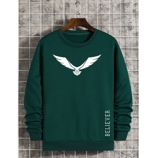 Believer Printed Sweatshirt for Men – Iconic Eagle Design - Image 2