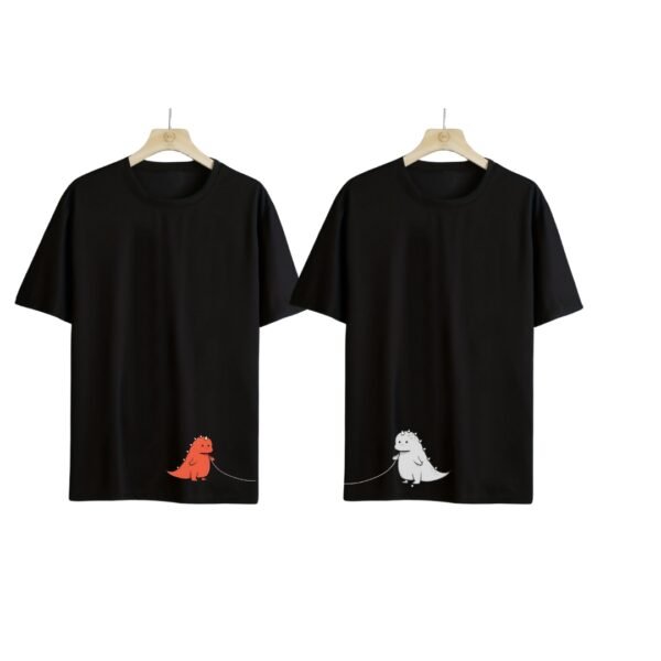 Dino Love Oversized T-Shirt for Couples – Cute Matching Set