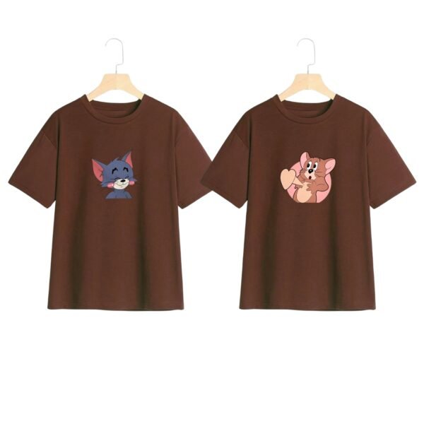 Catch Me If You Can Tom & Jerry Couple T-Shirts – Oversized Fit - Image 2