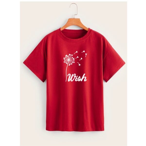 IWish Women’s Oversized T-Shirt – Wishful Design with Floral and Hearts - Image 4