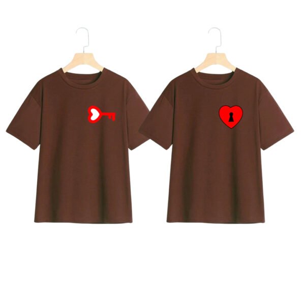 You Hold the Key to My Heart Oversized Couple T-Shirts - Image 2